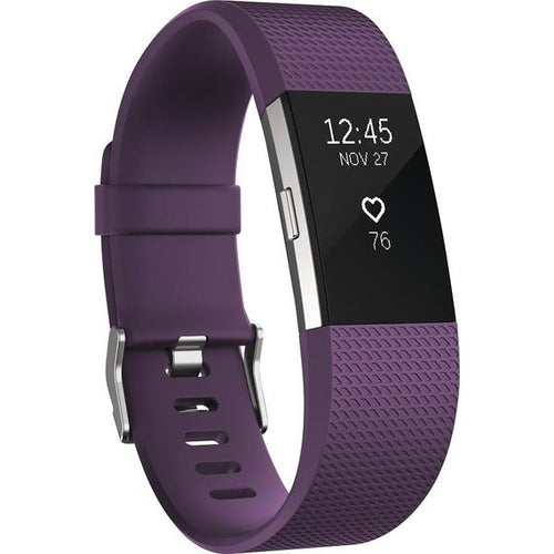 Fitbit Charge 2 Activity Fitness Tracker + Heart Rate (Small) - Plum Silver