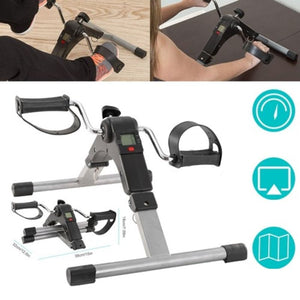 Foldable Exercise Bike with Mini Pedals and LCD Display