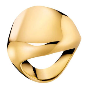 Calvin Klein Women's Sensual Gold and Black Ring - Size 6