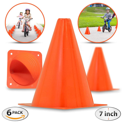 [6-Pack] The Ultimate 7-inch Orange Traffic Cones