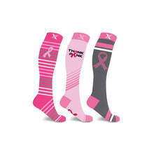 Load image into Gallery viewer, Breast Cancer Awareness Knee High Compression Socks - 3 Pack