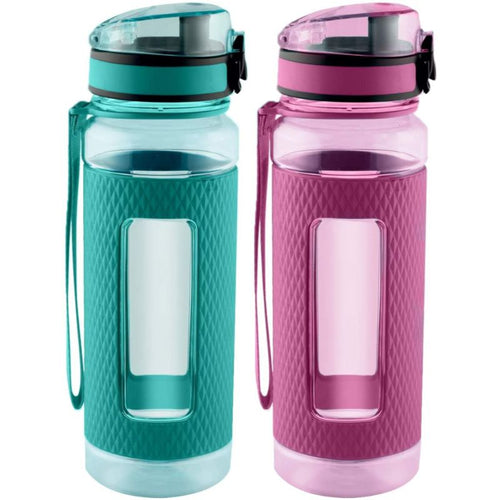 Swig Savvy Sports Water Bottle with Silicone Sleeve  Wide Mouth Leak Proof - 25oz