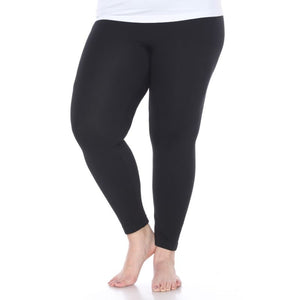 Women's Plus Size Super-Stretch Solid Leggings by Whitemark