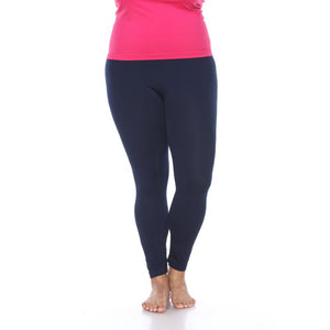 Women's Plus Size Super-Stretch Solid Leggings by Whitemark