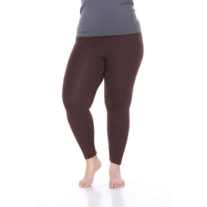 Women's Plus Size Super-Stretch Solid Leggings by Whitemark