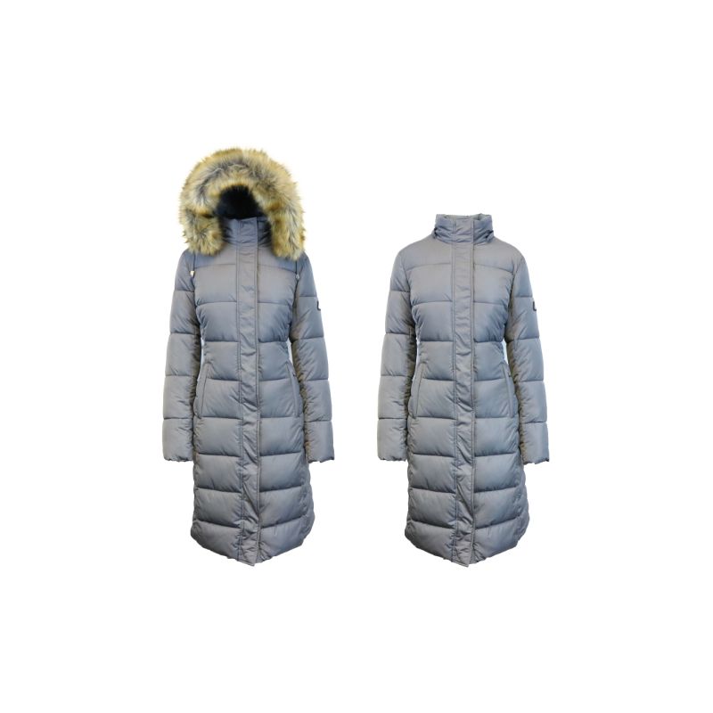 Women's Long Heavyweight Parka Jacket With Faux Fur Hood